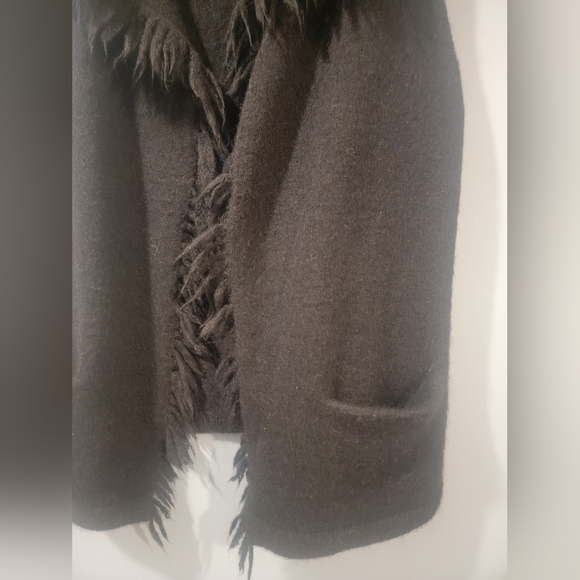 ARITZIA Wilfred Free Black Fei Fei fringe vest Alpaca & Wool blend - Picture 7 of 7
